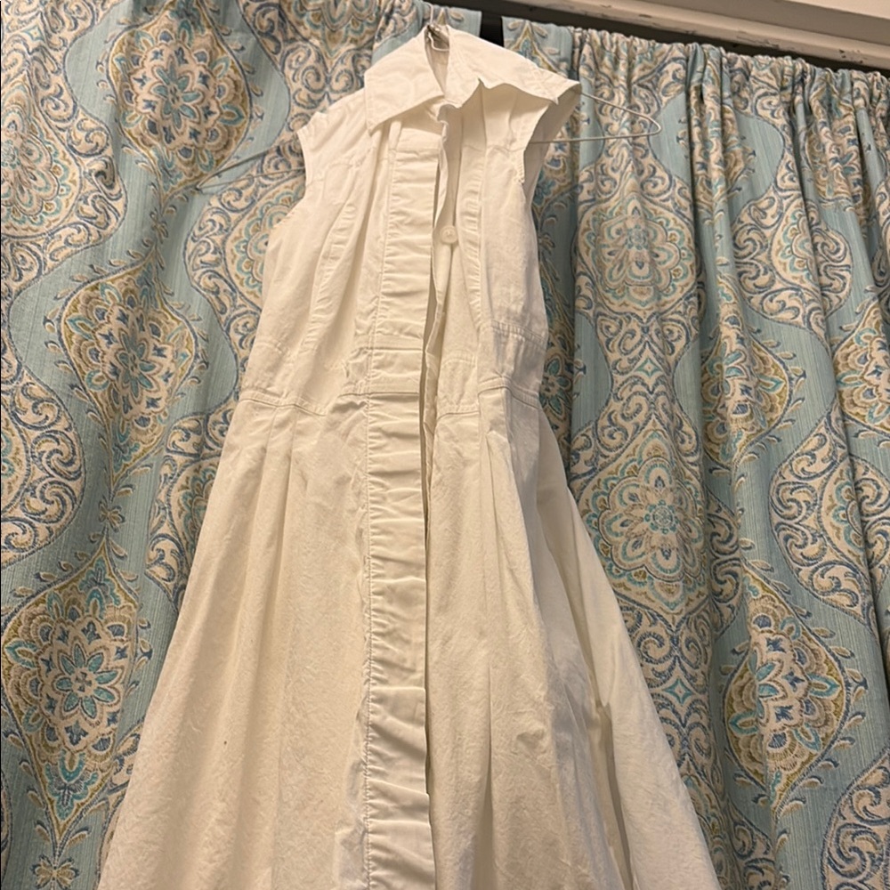 Loft white button up dress